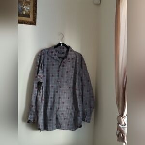 Daniel Cremieux Shirt Men XL Gray & Red Plaid Office Dinner Church Versatile